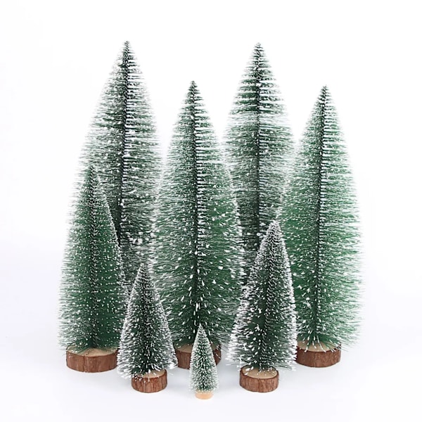 Mini Julgran Konstgjord, 2 Stycken Mini Konstgjord Julgran med Snöeffekt, Liten Mini Julgran (25CM)