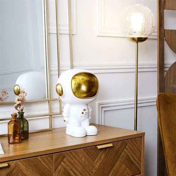 Statue - Home Deco Factory - Astronaut - Pyntefat - Hvit og Gull
