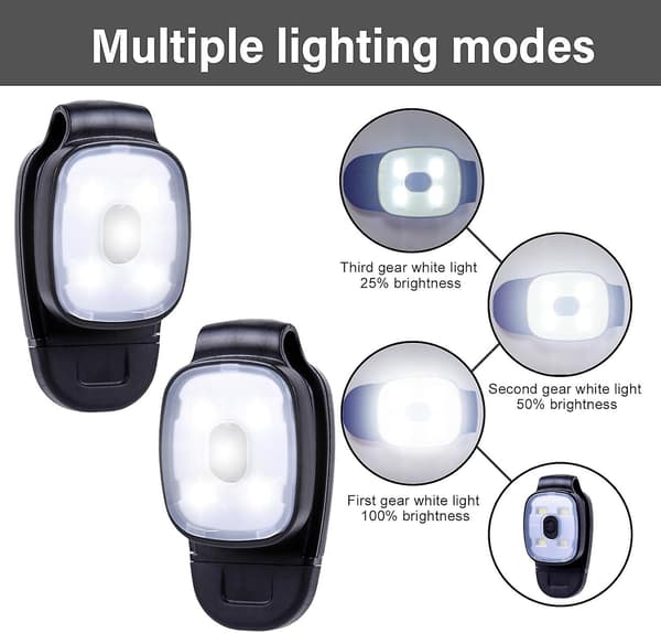 Løpeklipslys for løpere (4 stk.) - LED-klipslys for nattløping