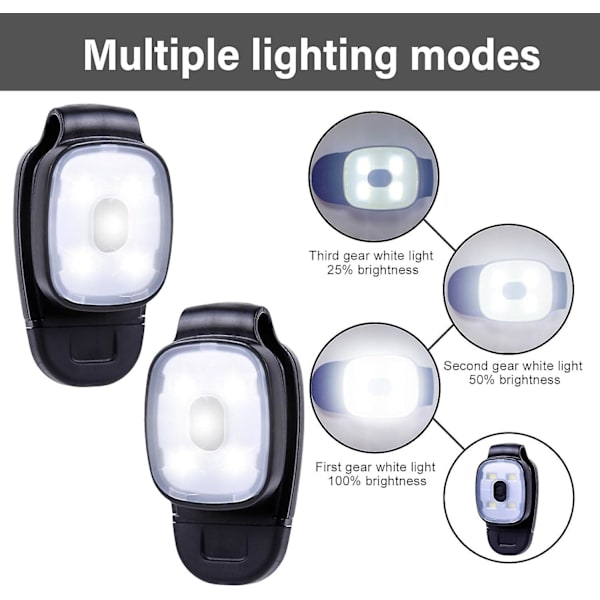 Löpklämmor för löpare (4 st) - LED-klämljus för nattlöpning