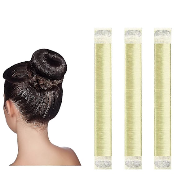 Hårbullemakare - Lätt att skapa perfekt fransk twist donut, hårvikning, wrap, snap DIY formare, frisyrverktyg för flickor och kvinnor, 3-pack blond
