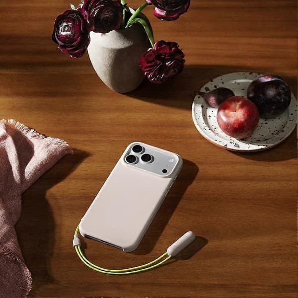 Flydende silikoneetui - Kompatibelt med iPhone 17 Pro Max magnetisk stativrem pebble powder for iPhone 17 pro