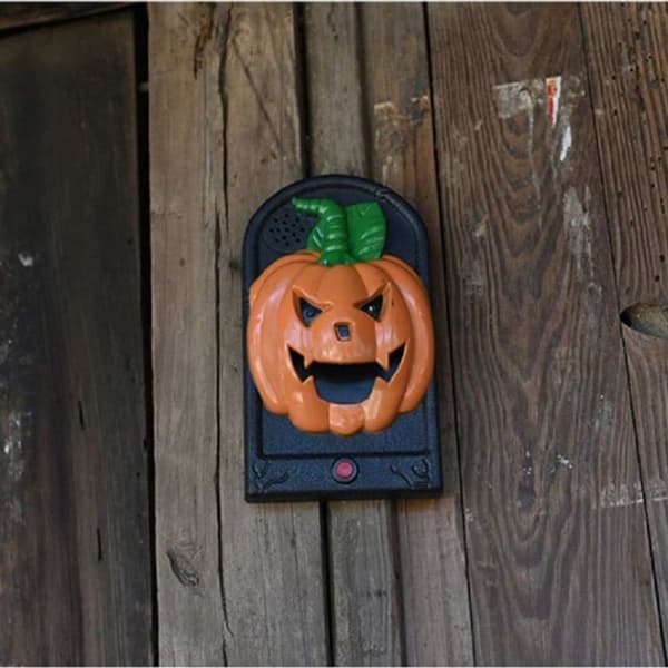 Halloween-dörrklocka - Ulisem - Talande - Spöklik dekoration - Orange pumpa