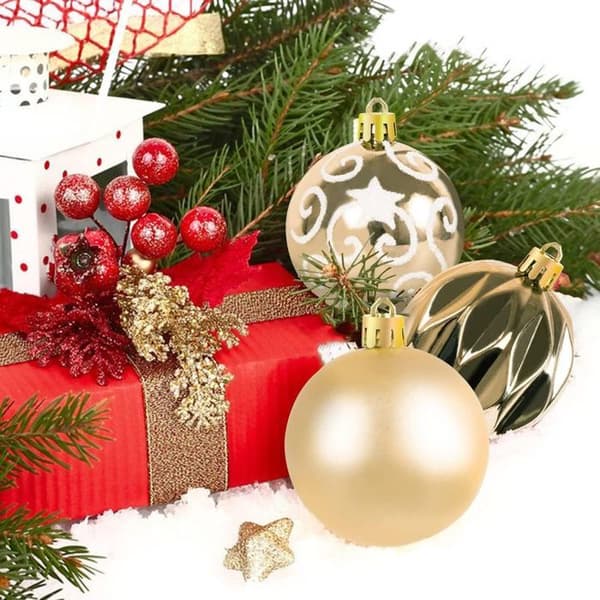 Julepyntsæt, 100 dele, juletræspynt til bryllupper, helligdage, indendørs julepynt