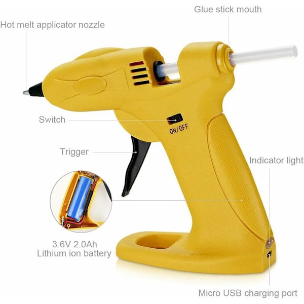 Langaton miniliimapistooli USB-latauksella DIY-töihin ja korjauksiin 7 mm