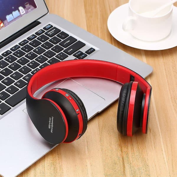 Hopfällbart trådlöst stereo Bluetooth-headset med mikrofon för iPhone, mobiltelefon, PC, bärbar dator