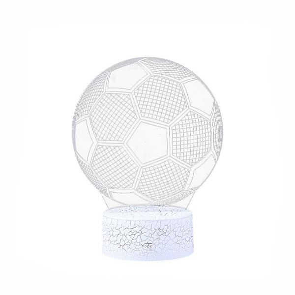 [Zw] fodbold LED 3D oplyst lampe optisk skrivebordsnattelys med 7 farveskift