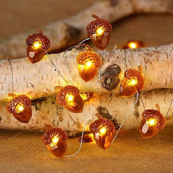 Autumn Acorn String Lights, 2m 20 LED, Decorative String Lights, Fall Decoration, LED String Lights, Battery Operated String Lights, for Fall, Harvest