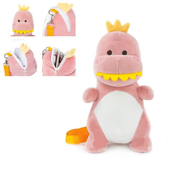 Dinosaurie Ryggsäck Axelväska Barn Söta Djur Ryggsäck Pojke Flicka Dinosaurie Väska（Rosa）