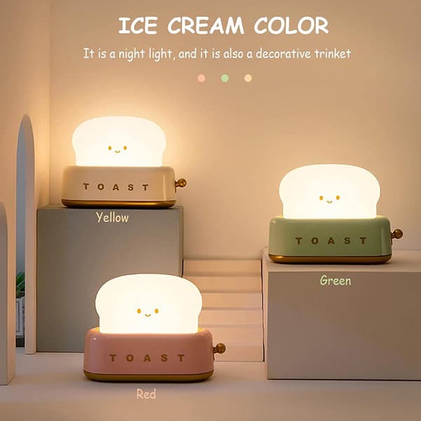 Bake Bread nattlys. Smile Bread Toast nattlys. Oppladbar Usb