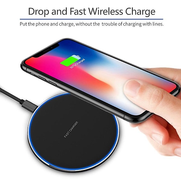 Trådløs lader Qi trådløs lader Qi 10w trådløs lader Android Android trådløs lader Iphone trådløs lader Hurtiglading Rask lading