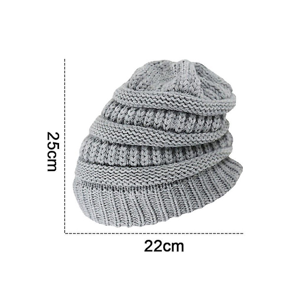 Utomhus höst och vinter randig pullover mössa par varm ull stickad mössa（Style3）