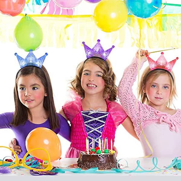 Lysende LED-krone Tiara Prinsesse Pannebånd