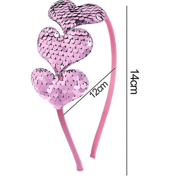 Hjertepandebånd til Valentinsdag, Sequin Love hårbånd, glitter hjerteformet hårtilbehør