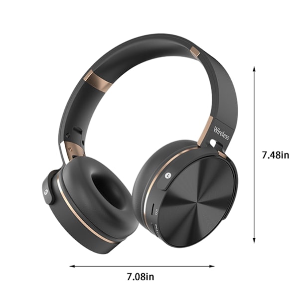 Headset Bluetooth trådløse hovedtelefoner med støjreduktion (sort)