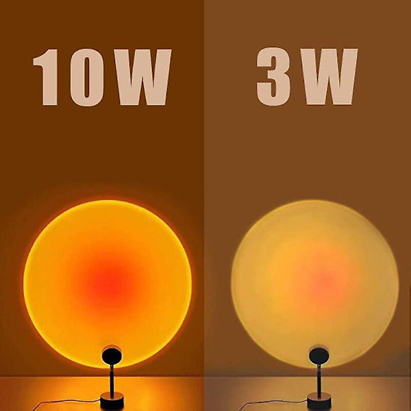 Solnedgangslampe farverig knap regnbue solnedgangsprojektor atmosfære led natlys boligindretning cafe bar solnedgang glorie lampe（10w sol）