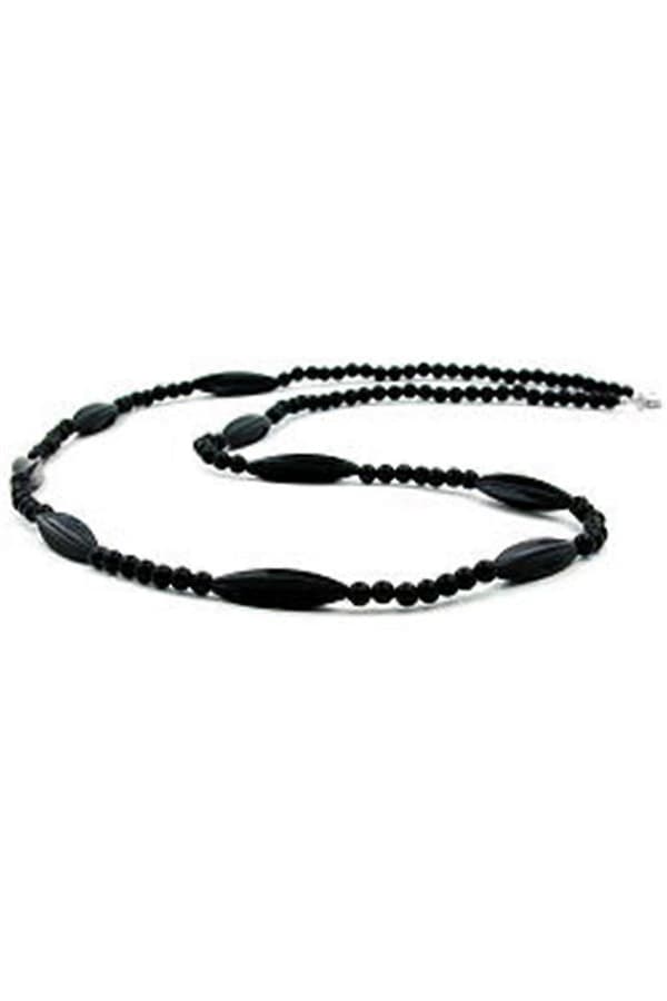 Halsband Svarta Pärlor 80cm - Gl00605