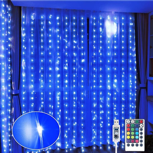 300 Led-verhovalosarja 16 väriä 8 tilaa Väriä vaihtavat valot Vedenpitävä Usb