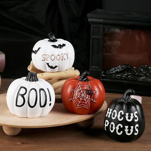 Resin Halloween-dekorationer - MLBQ - Sort græskar - Festlig skrivebordspynt