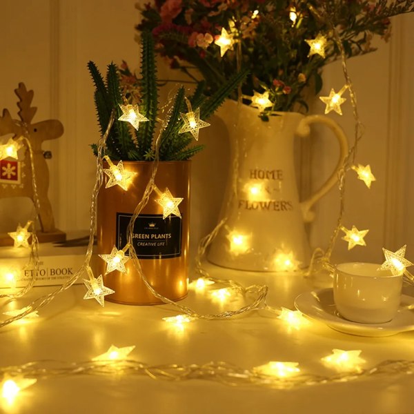 Star USB String Lights Rumsdekoration Christmas Holiday Party Lights Utomhuscamping dekorativa gjutna ljuskrona