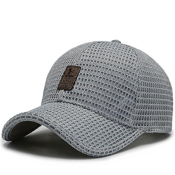 Sommer Mesh Baseball Cap Trucker Mesh Hat Baseball Cap Mænds Kvinders Udendørs Sport(lys grå)