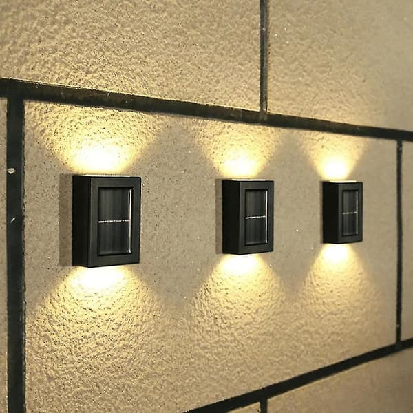 Utendørs LED solcellelys veggmontert vanntett solcellelampe multifunksjonell solcellelys for hage gårdsplass (hvitt lys)
