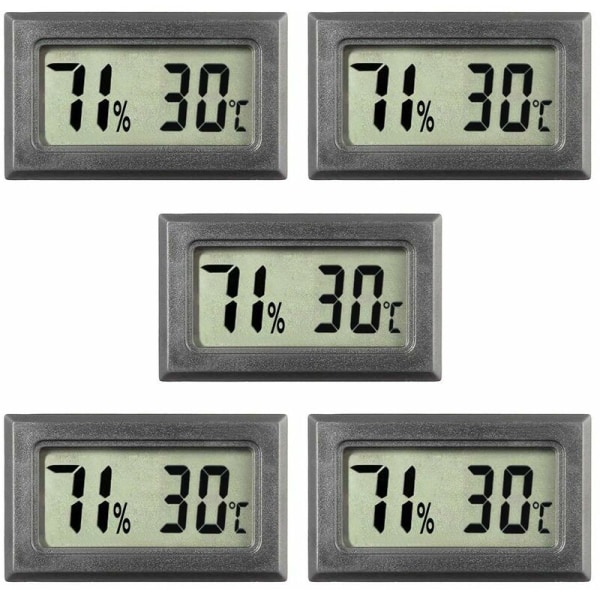 Pakke Mini Digital Termometer Temperatur Fugtighed Termometer Digital Hygrometer Indendørs Temperatur Fugtighed Sort-Bliv rig