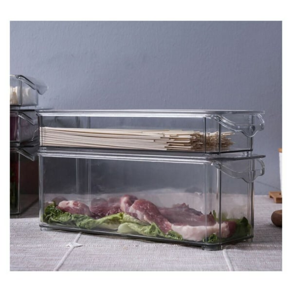 Køleskabe i plastik - Opbevaringsbeholdere til køkkenet - Organiseringssystem til badeværelset - Køkkenskab, Køleskabskurve (30 x 10 x 5,5 cm)