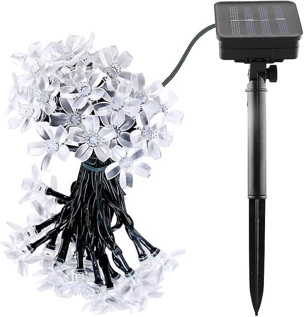 Udendørs solcellelyskæde Mr.Twinklelight 6,5m 50 LED blomsterlyskæde med 2 lystilstande Dekorationslys
