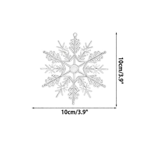 Snöflingeprydnader i akryl, krossäkra, 12/24-pack för julgran A 24pcs