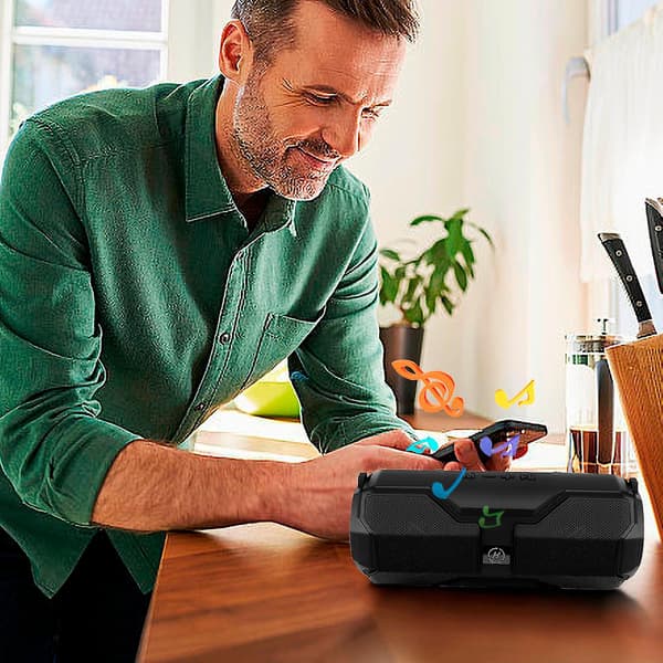 Bluetooth-høyttaler Trådløs Bluetooth-høyttaler Utendørs bærbar plugin-subwoofer Lydsystem (Svart)