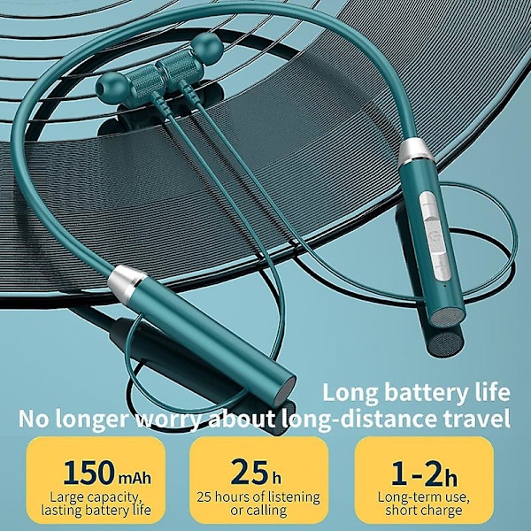 Pitkäkestoiset langattomat Bluetooth 5.2 -kaulanauha-kuulokkeet, urheilulliset magneettiset kuulokkeet, korvan sisäiset kuulokkeet, stereon kaulanauhakuulokkeet, joissa on mikrofoni ajamiseen ja juoksuun