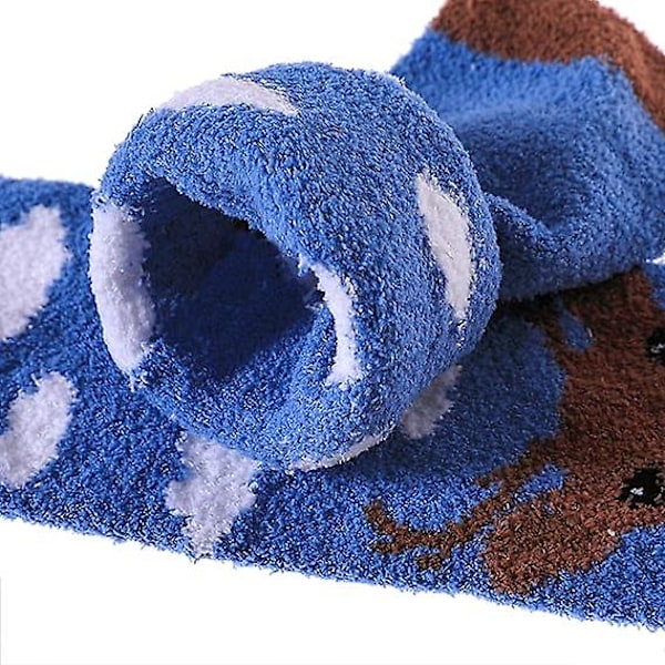 Mjuka Söta Roliga Djurdesign Mikrofibertofflor Varma Fuzzy Vinterstrumpor för Kvinnor