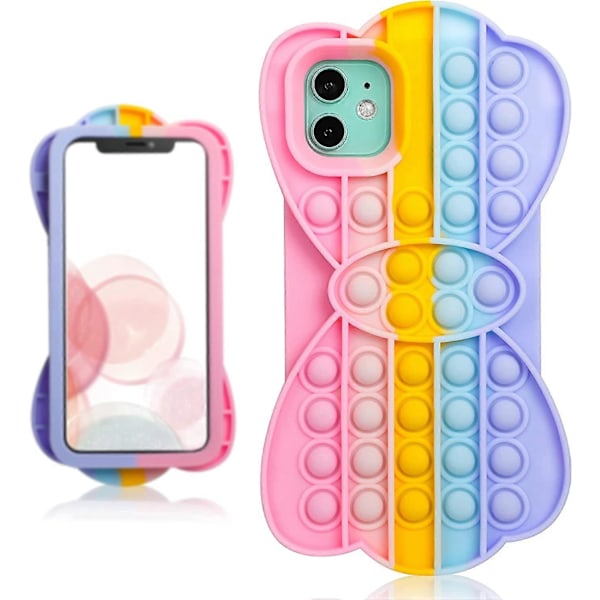 iPhone 11 Skal Cartoon Rolig Söt Kul Silikon Design Cover för Flickor Barn Pojkar Tonåringar, Mode Cool Unik Fidget Skyddande Estetisk Båge B
