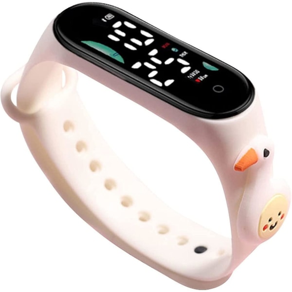 Led digital watch, tecknad vattentät watch, elektronisk watch för tonåringar och barn White Goose