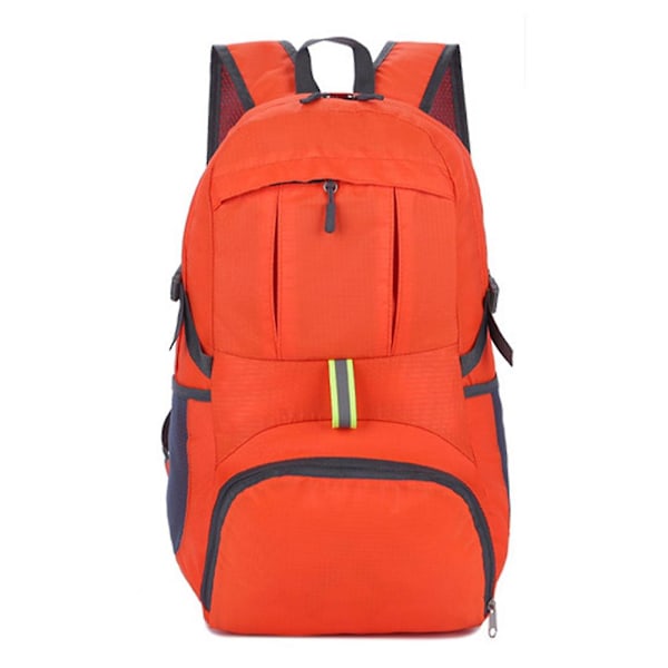 Lättviktsryggsäck för vandring, hopfällbar dagryggsäck, vattentålig campingryggsäck (orange)