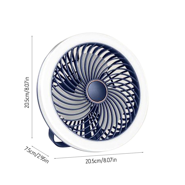 Loftslampe med lys indbygget lav loftslampe med ventilator USB genopladelig elektrisk ventilator（BU）