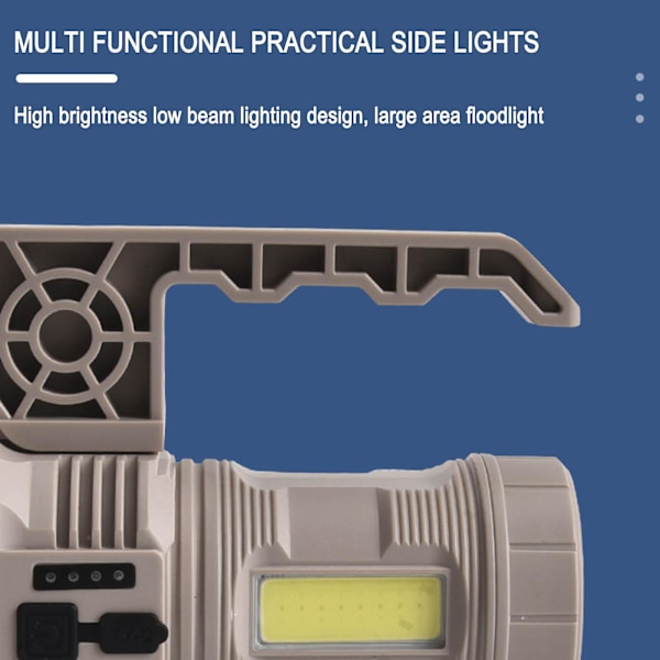 Lommelygte Led Lommelygte Sidelys Multifunktionel Stærkt Lys Lommelygte Udendørs Led Bærbar Hjem USB Genopladelig Lommelygte（B）