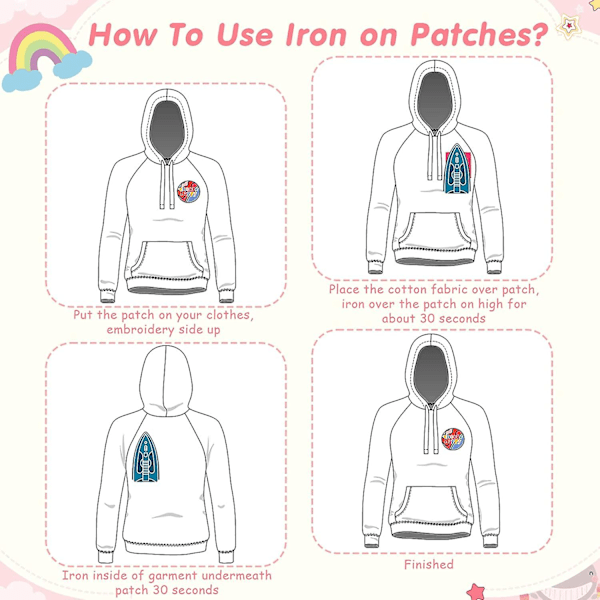 Dww-22 stk. børns stryge-på-patch DIY voksen stryge-på-patch stort sy-på-patch stof stryge-på-patch tøj stryge-på-patch