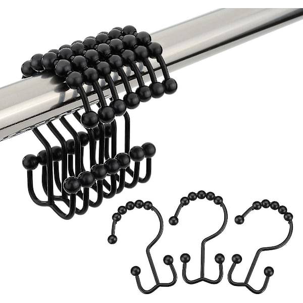 12-pack rostfria duschdraperiringar