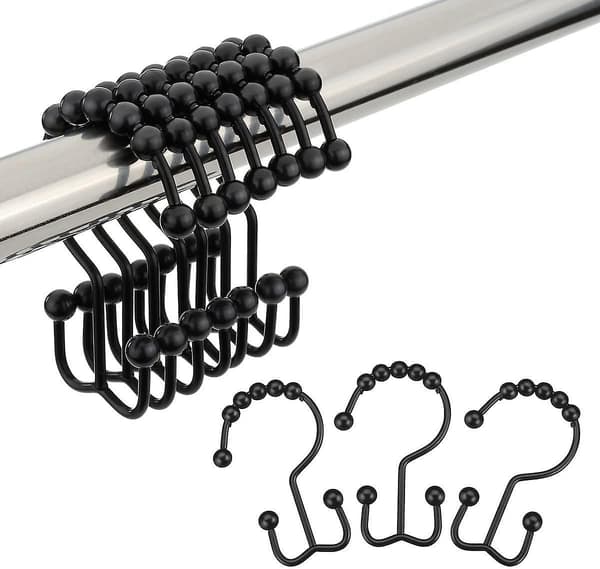 12-pakning rustbestandige dusjforhengringer i metall