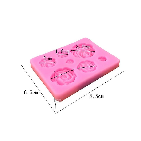 3D Silikonform for kakefondantdekorering (blomst)