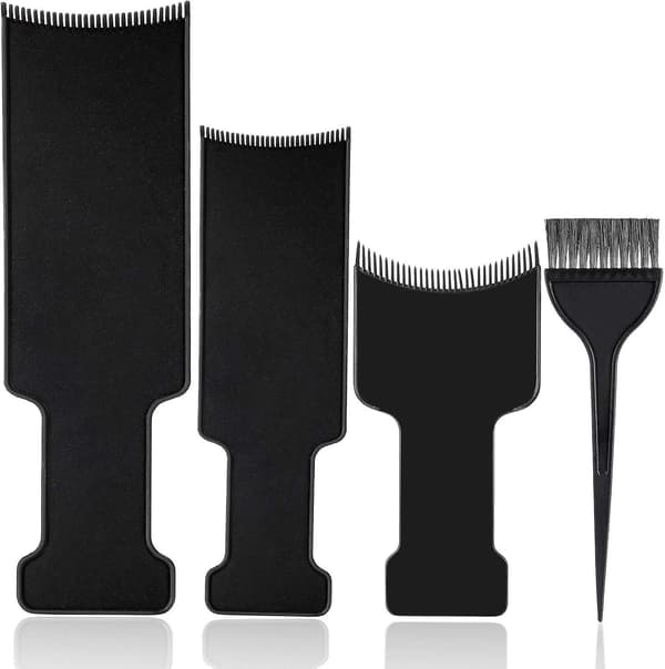 4 Stykker Highlighting Board med Tænder Hårfarve Paddle Highlighting Børste til Balayage Board Kam til Hårfarve