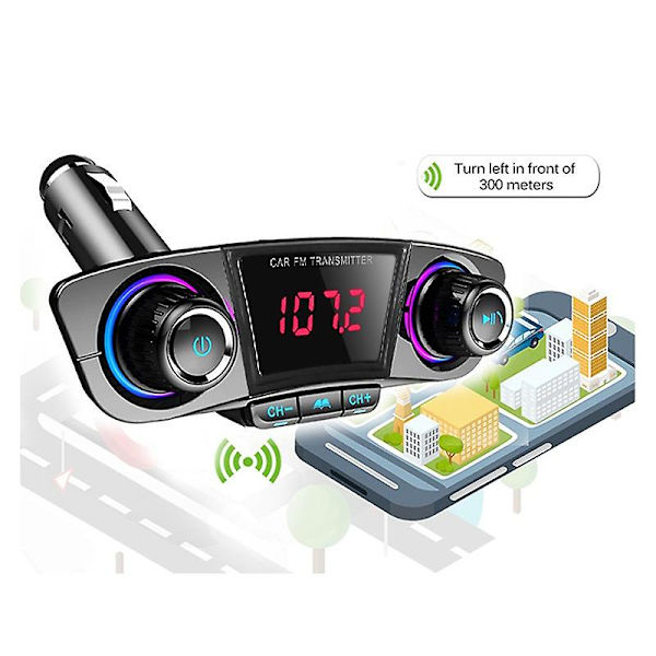 Kaksi USB-monitoiminen auton FM-lähetin MP3 Bluetooth-soitin Auton laturi Bluetooth Hands-free FM-lähetin