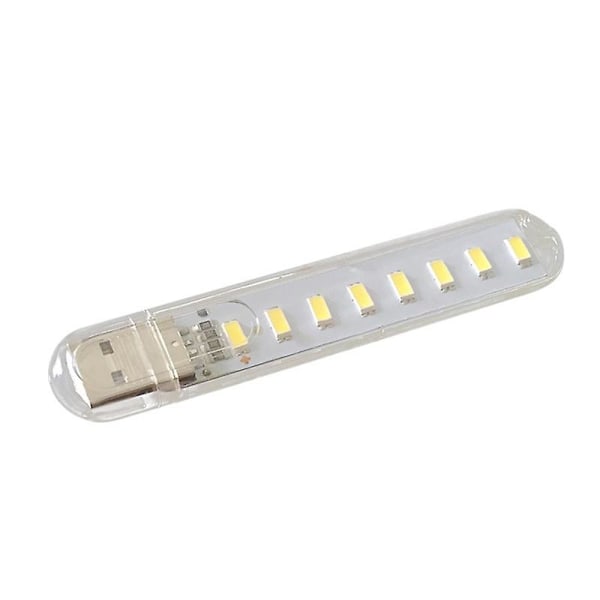 8 LED-lys USB-leselampe Mini leselampe Leselys LED-lys Mini varmt hvitt nattlyslampe A