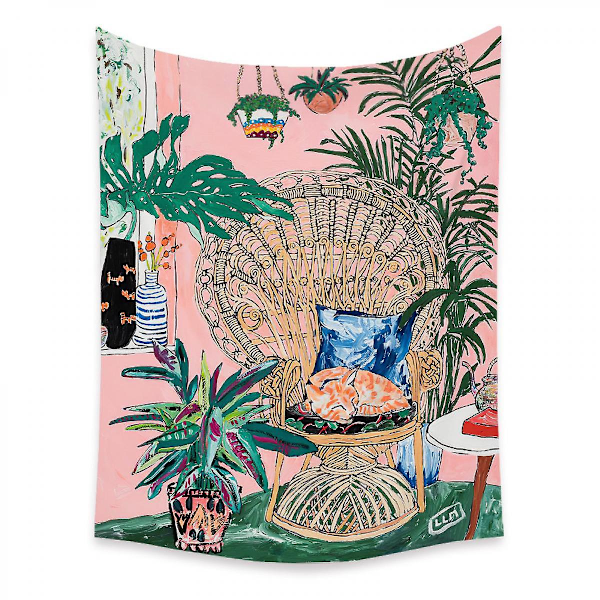 Wekity Botanisk Boho Hjem Gobelin Æstetisk Kunst Hjem Baggrund Stof Ornament Gave Mandala Gobelin Ornament (ZJ825-57, 39 X 59 Tommer)