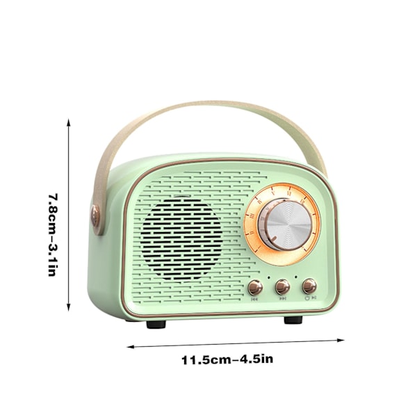 Bluetooth-kaiuttimet Kannettava langaton Retro Bluetooth-kaiutin Mini-langaton kaiutin, jossa on rikas basso selkeässä stereofoninen ääni Kannettava kaiutin Tukee FM-radiota