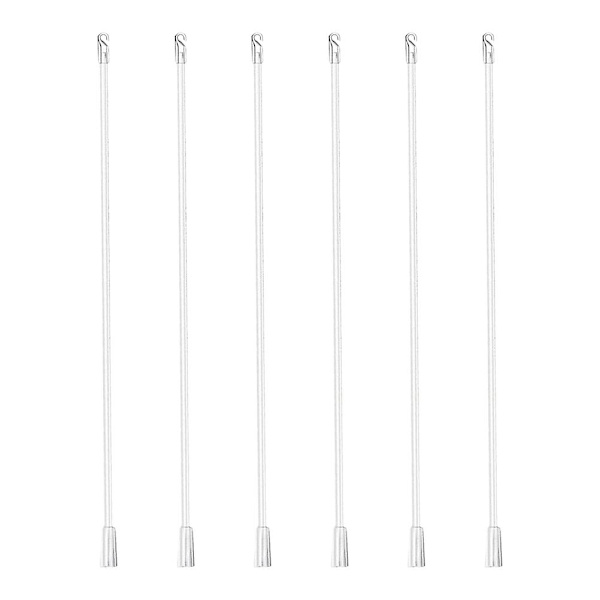 6 stk. lodrette persienner træk stang venetianske persienner træk stang plast gardin lodret stang（30.5X1CM，hvid）