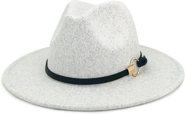 Dame Uld Bredskygget Bæltespænde Fedora Hat