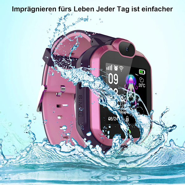 2G børne smartwatch med 1,4 tommer skærm, SOS, telefonfunktion, 400mAh smartwatch, pink